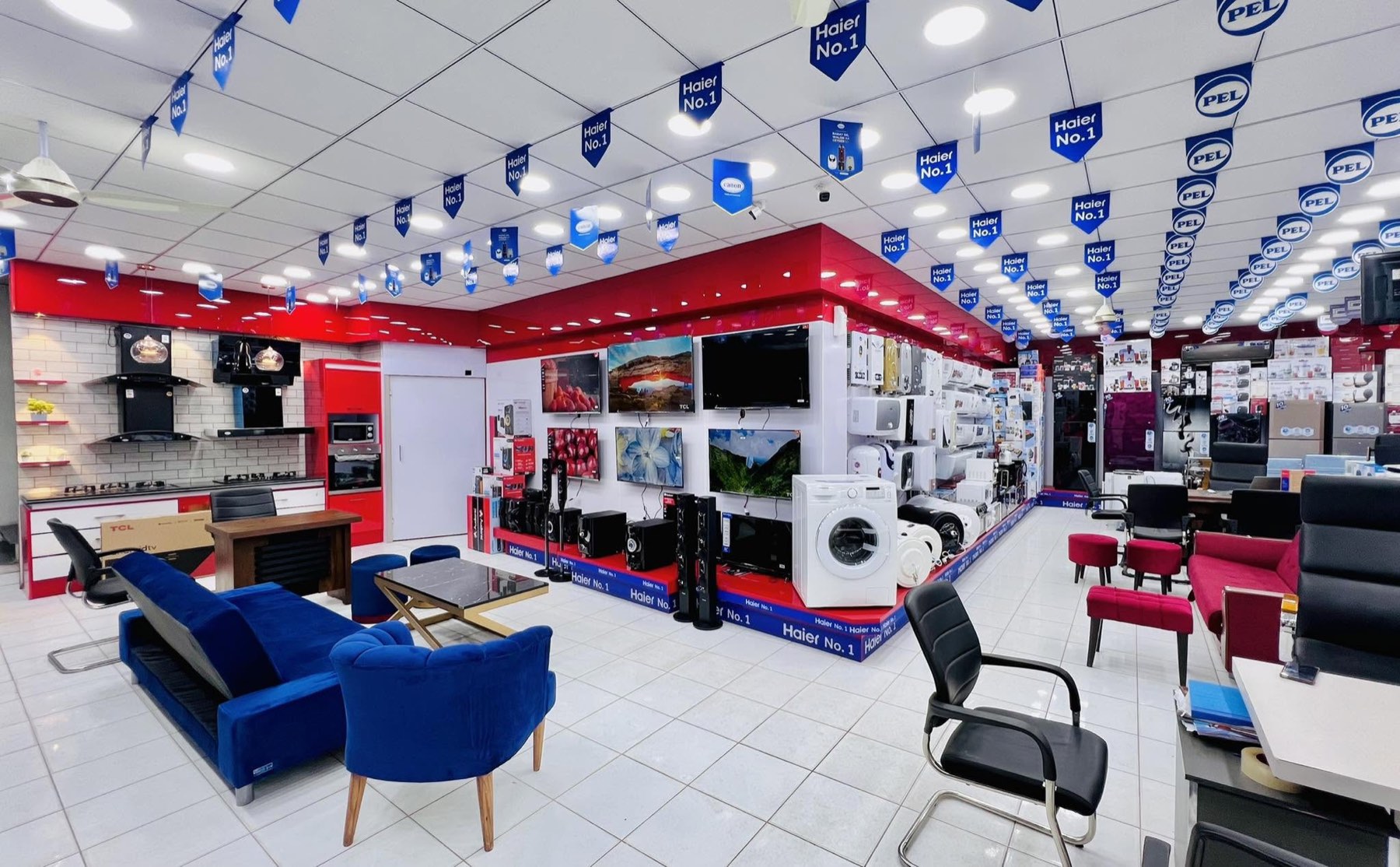 The Sarim Electronics showroom, stocked with air conditioners, refrigerators, televisions and kitchen appliances